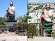 REALIZAN ESCULTURA DE 18 METROS DE SAN JUDAS TADEO, EL SANTO DE LAS CAUSAS IMPOSIBLES