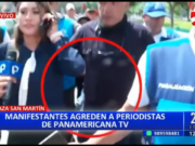 A REPORTERA LA PATEARON Y LE SUSTRAJERON UNA CÁMARA FILMADORA