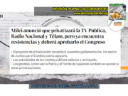 EL PRIMER OBSTÁCULO DE MILEI: “LA CORRUPCIÓN DE LOS MEDIOS PÚBLICOS»