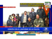 FOTOGRAFÍA DE CERRÓN VISTIENDO EL UNIFORME DE LA PNP AÑOS ATRÁS MUESTRA SU VÍNCULO CON CIERTA PARTE DE LA PNP