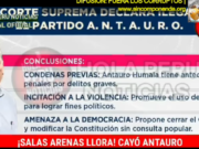 CON LA SENTENCIA DE LA SUPREMA EN PRIMERA INSTANCIA CANCELANDO AL PARTIDO DE ANTAURO, QUEDÓ DEMOSTRADO QUE SALAS ARENAS NUNCA FUE IDÓNEO PARA PRESIDIR EL JNE