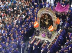 CUARTO RECORRIDO DEL SEÑOR DE LOS MILAGROS: FIELES MADRUGARON PARA ESCUCHAR LA MISA Y SEGUIR LA PROCESIÓN